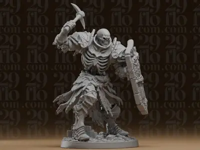 #593 Undead Grave Miner Skeleton Warrior Statue