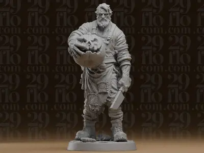 #654 Pumpkin Butcher Statue