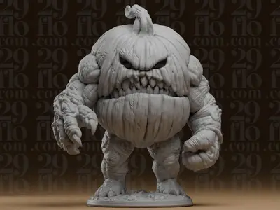 #657 Pumpkin Monster Statue