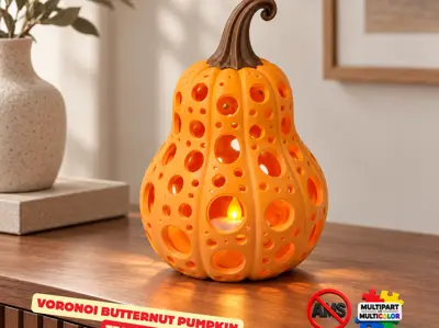 VORONOI BUTTERNUT PUMPKIN TEALIGHT / HALLOWEEN DECOR / MODERN DESIGN / MODERN DESIGN / AUTUMN DECOR