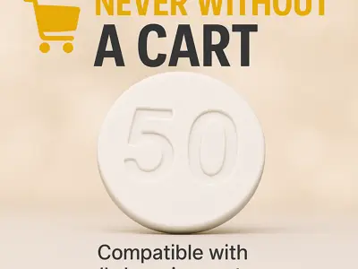 50-cent euro coin for shopping cart