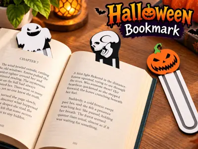Halloween Bookmark 3d modal