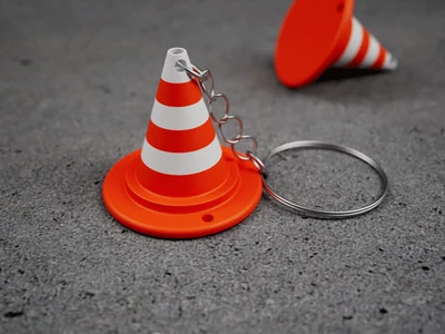 Mini Traffic Cone Keychain | High-Vis Industrial Keyring