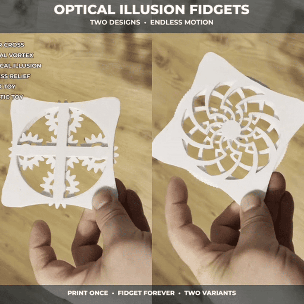 OPTICAL ILLUSION FIDGETS – Two Designs