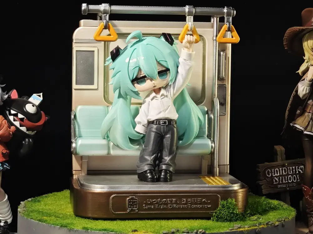 地铁MIKU 地铁场景 模型 手办 多色打印 已分件 易上色
