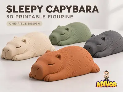 Title Sleepy Capybara | Cute figurine