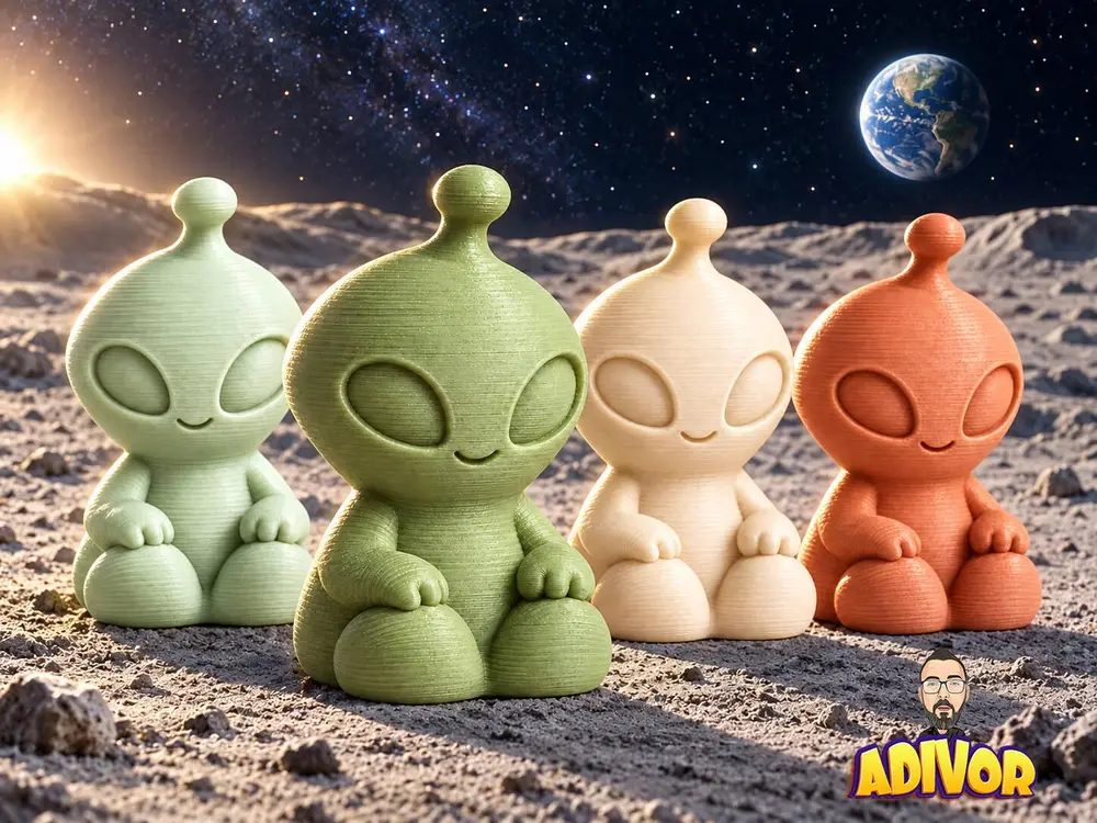 Cute Sitting Alien Figurine