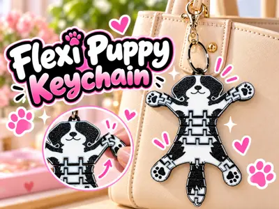 Flexi Puppy Keychain | Articulated