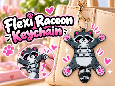 Flexi Racoon Keychain | Articulated
