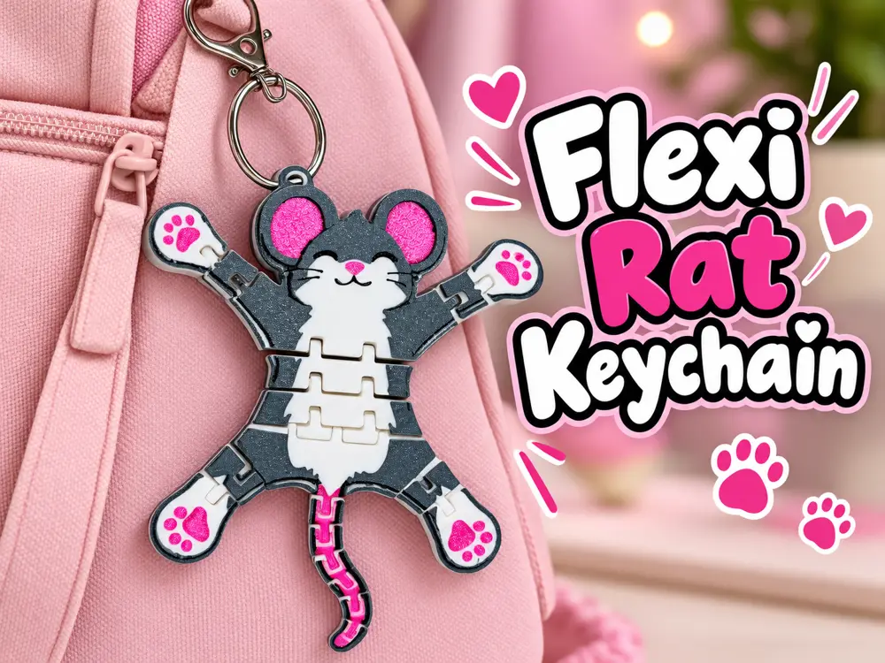 Flexi Rat Keychain | Articulated