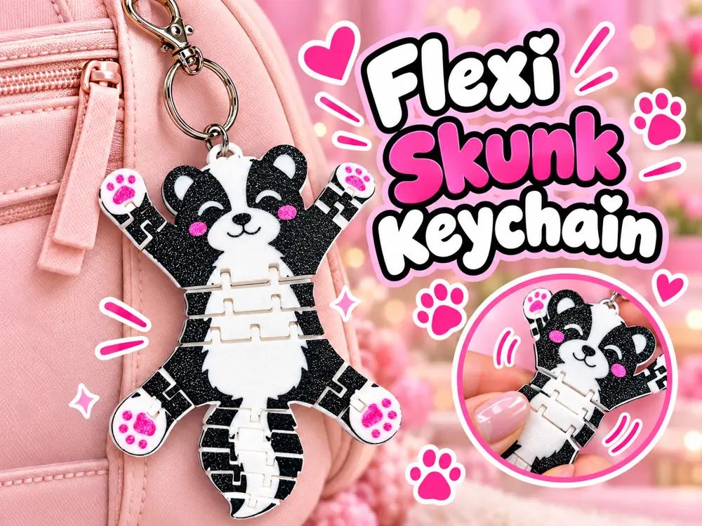 Flexi Skunk Keychain | Articulated