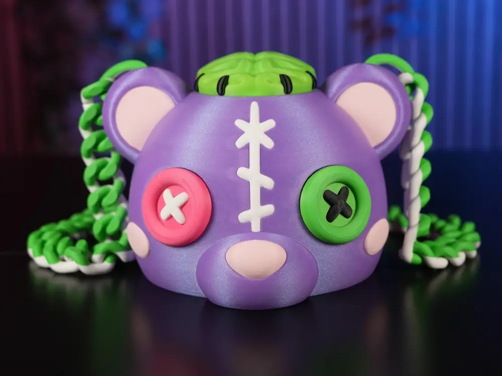 Stitched Halloween Teddy Bear Bag