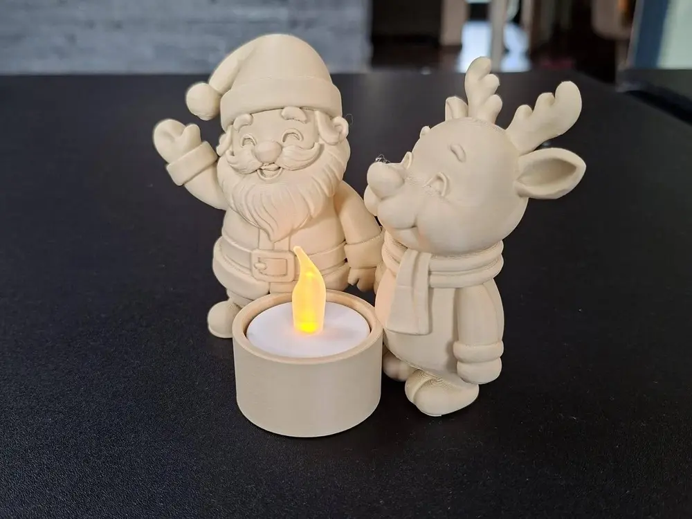 Santa & Reindeer Christmas Tealight Holder