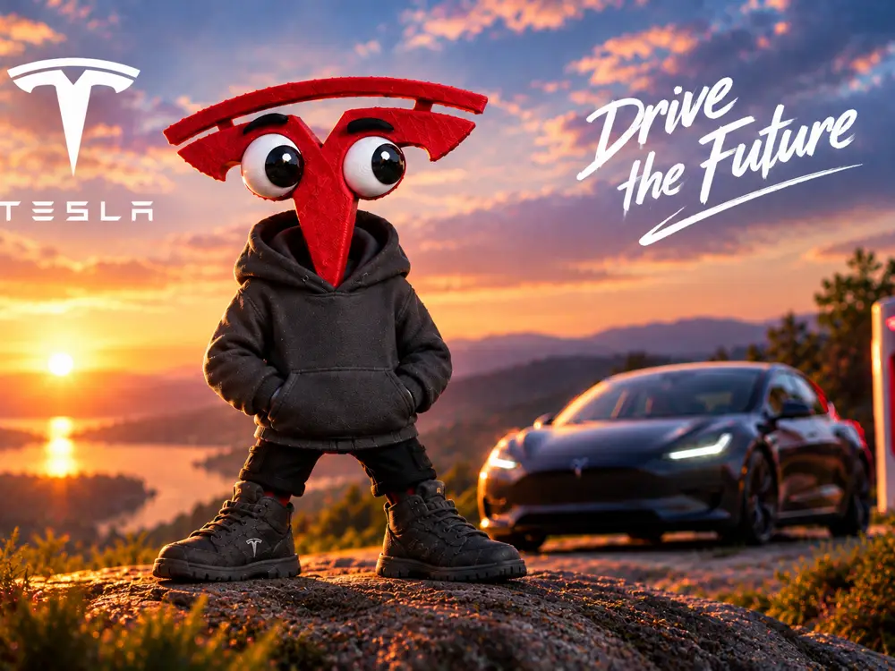 Cool swag Tesla mascot