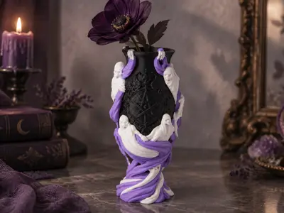Spectral Ritual Vase – Gothic Ghost Halloween Decor