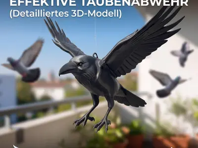 Fliegender Rabe als Taubenabwehr/Taubenschreck