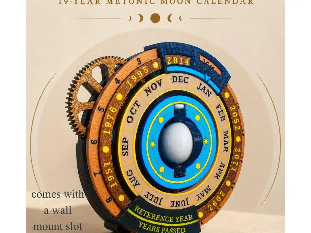 Geared Lunarium – 19-Year Metonic Moon Calendar