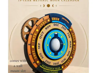 Geared Lunarium – 19-Year Metonic Moon Calendar