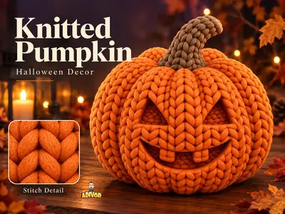 Knitted Halloween Pumpkin – Cozy Spooky Decor