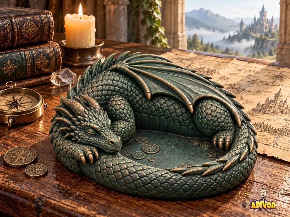 Sleeping Dragon Treasure Tray | Fantasy Catchall