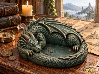 Sleeping Dragon Treasure Tray | Fantasy Catchall