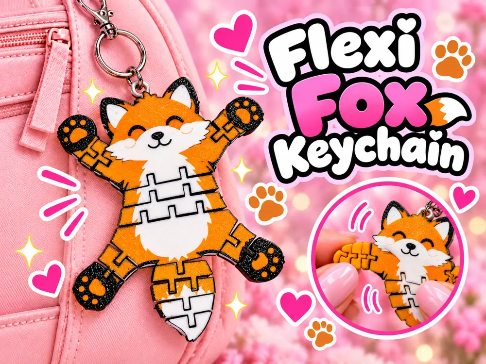 Flexi Fox Keychain | Articulated