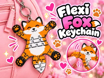 Flexi Fox Keychain | Articulated
