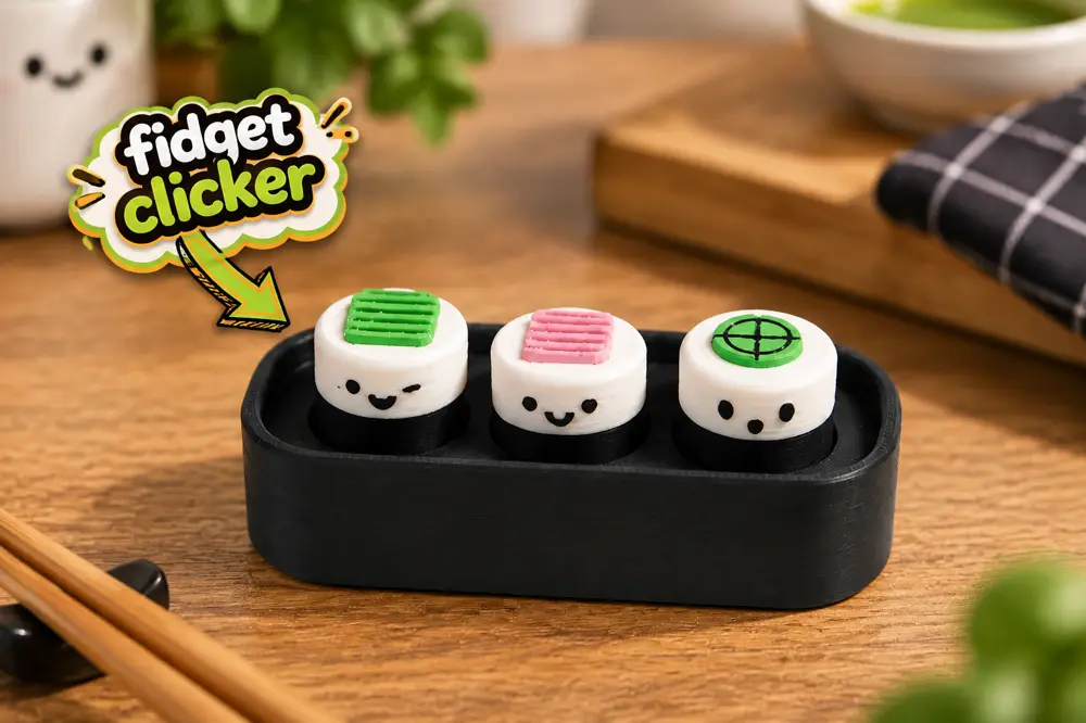 Kawaii Sushi Clicker Cute Fidget Toy Set