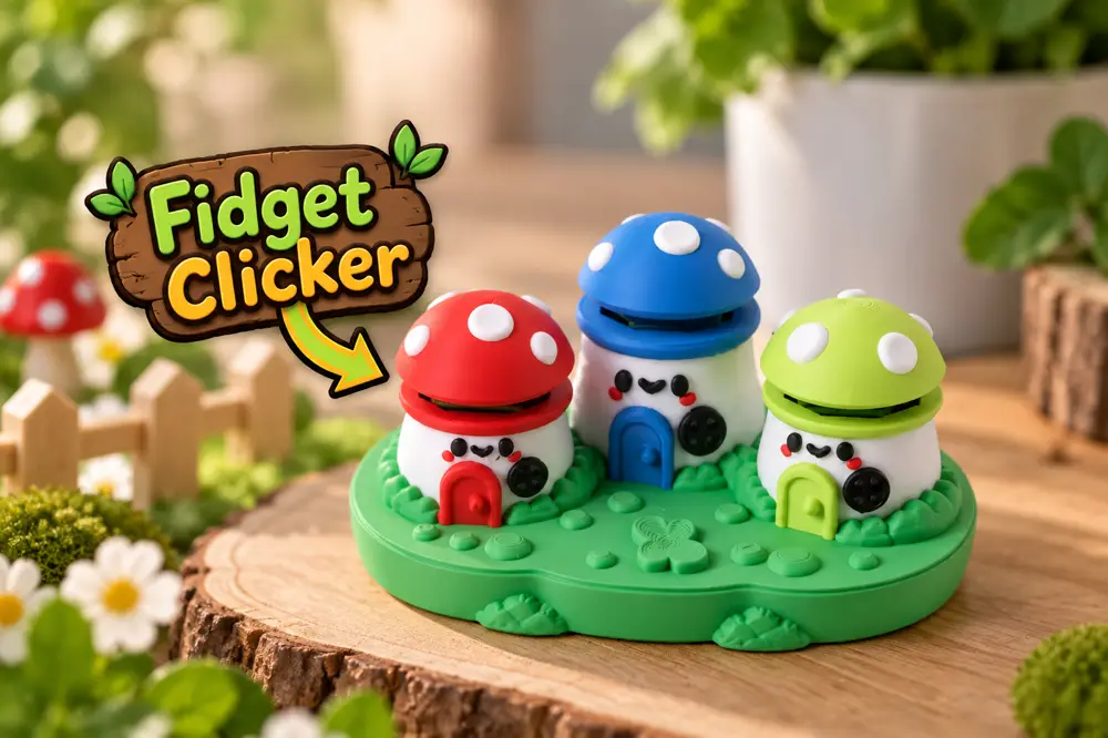 Mushroom House Clicker Fidget Toy