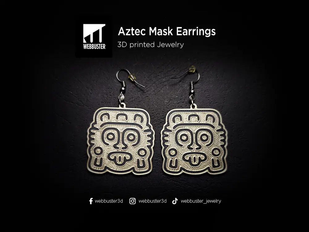 Aztec Mask Earrings