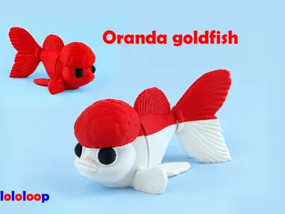 Articulated Multi-Color Oranda Goldfish