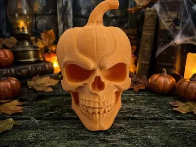 halloween Pumpkin with a skull