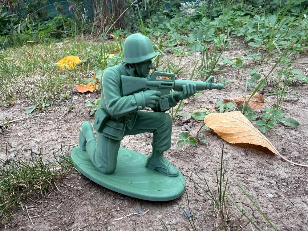 Detailed soldier on a base