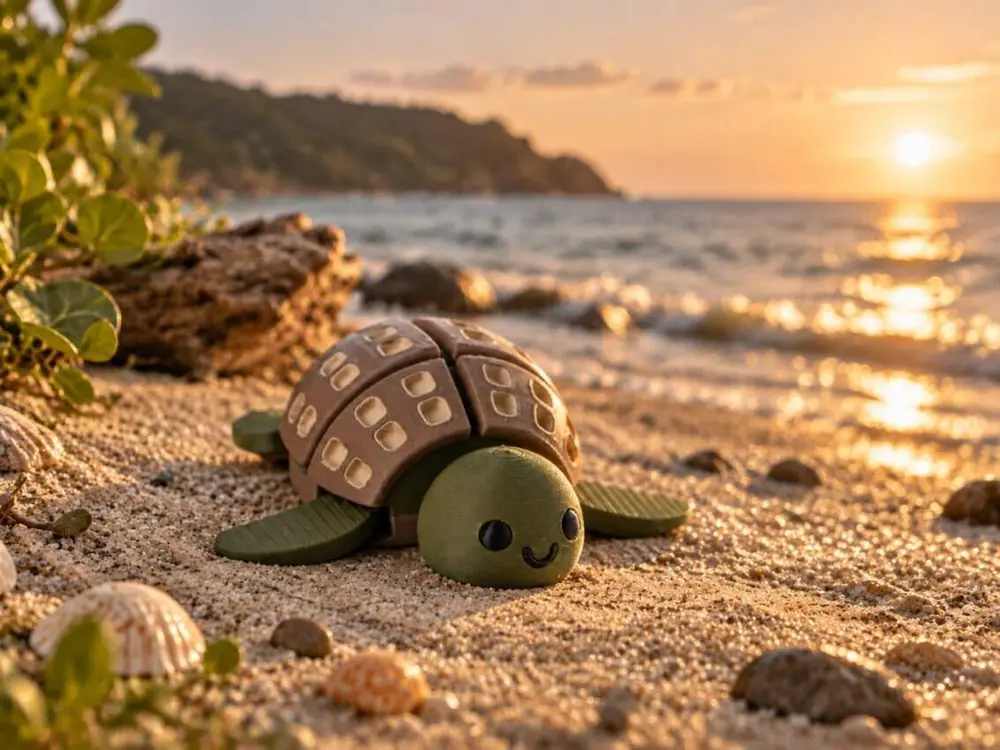 Waffle Turtle Flexi Toy – Cute Food Fidget