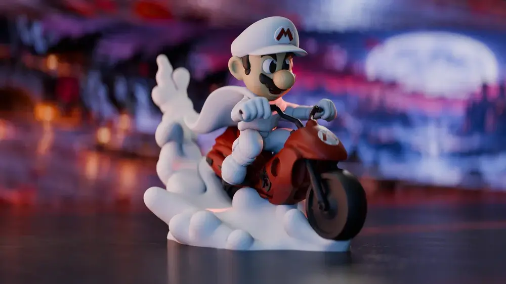 Mario Ghost Rider – Motorcycle Fan Art Figurine