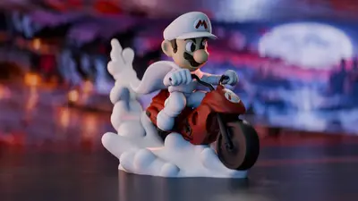 Mario Ghost Rider – Motorcycle Fan Art Figurine
