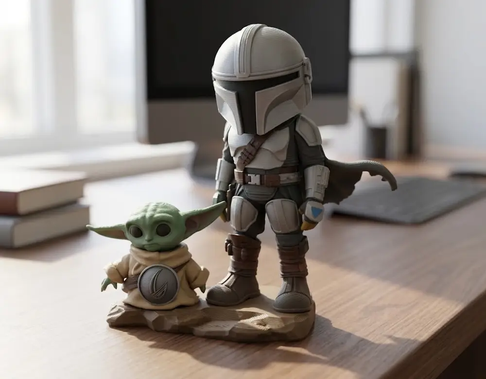 Chibi Mandalorian and Grogu Diorama – 3D Printable Figure