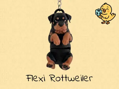 Rottweiler Keychain – Articulated Flexi Cute Dog Toy