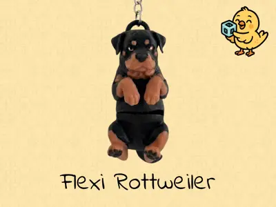 Rottweiler Keychain – Articulated Flexi Cute Dog Toy