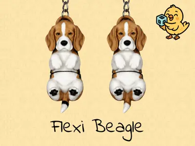 Cute Beagle Keychain – Articulated Flexi Toy Dog