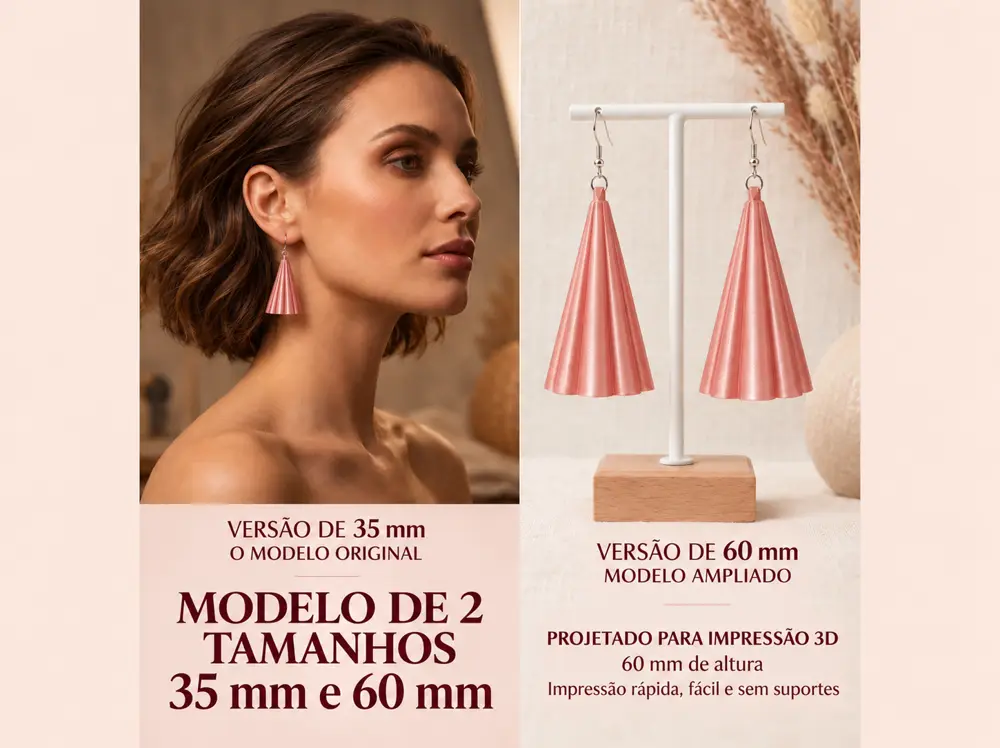 Brinco Plissado Rosé — Charme em Cada Detalhe