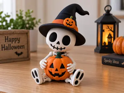 Halloween Pumpkin Skeleton
