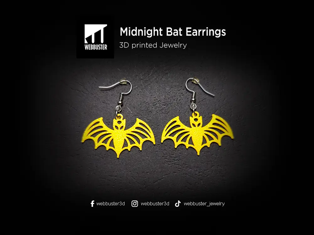 Midnight Bat Halloween Earrings