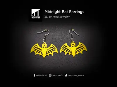 Midnight Bat Halloween Earrings