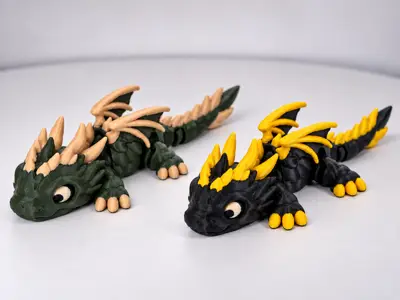 Super Flexi Dragon, Articulated Print-in-Place Dragon