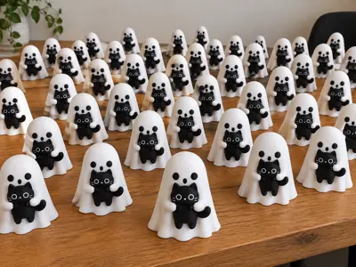Ghost with cat decoration toy