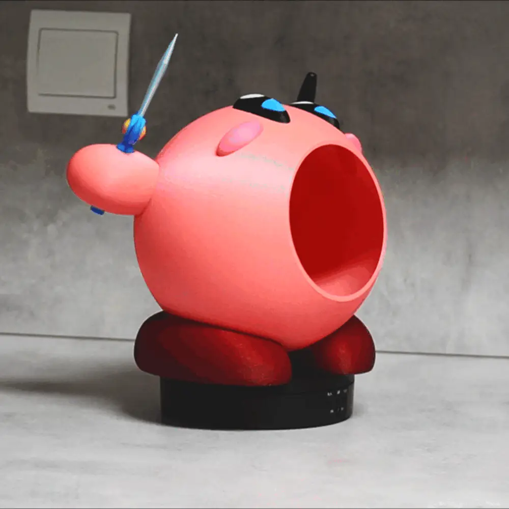 Kirby Sucking Trashcan or Lamp (split model)