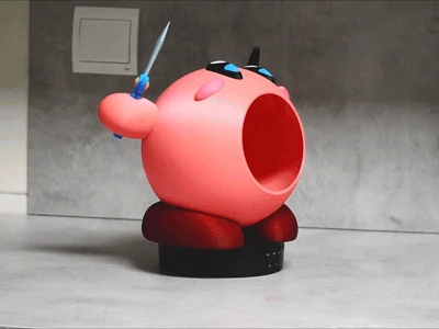 Kirby Sucking Trashcan or Lamp (split model)