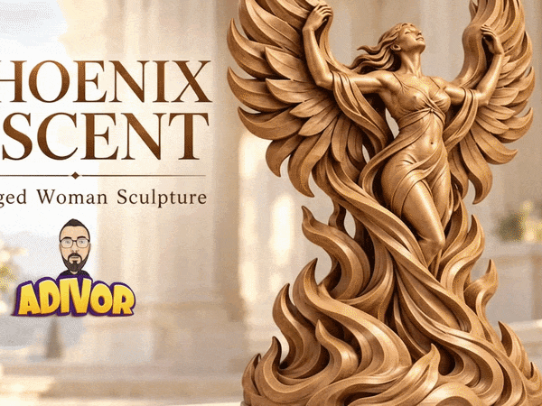Phoenix Ascent – Winged Woman Sculpture