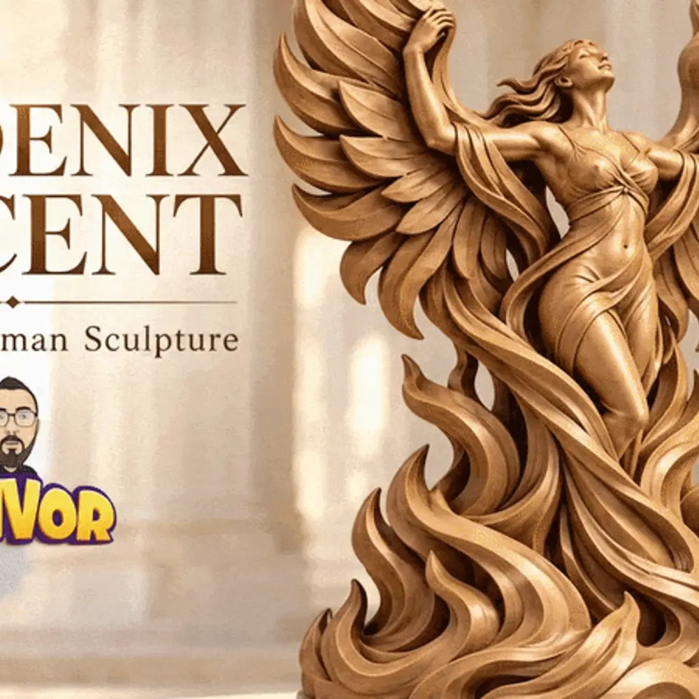 Phoenix Ascent – Winged Woman Sculpture